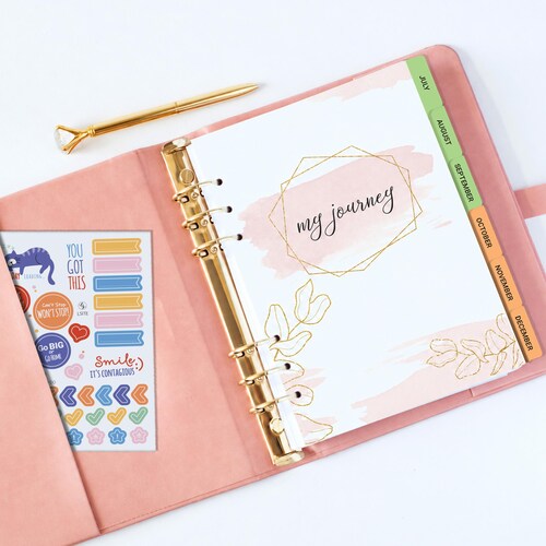 12 colors Custom Daily Planner 2027, Refillable planner personalized dated weekly organaizer