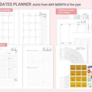 Custom Dated weekly daily planner 2026-27, spiral bound planner gift for Mom sis, adhd adult planner Wildflower immagine 5