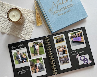 Graduation Scrapbook Guest Book Velvet, 2026 Grad Photo Album for High School College, Personalized GuestBook Class of 2026
