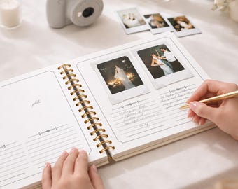 Polaroid Wedding Guest Book, Personalized Velvet Instax Photo Album, Custom Wedding Keepsake