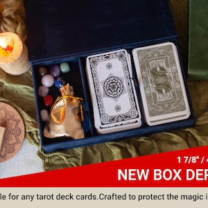 Tarot Card Holder for 1-3 Decks, Tarot Card Box Personalized Tarot Accessories Card Wrap and Bag image 2