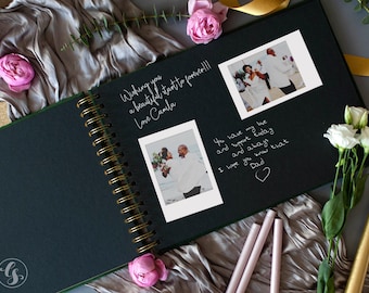 Velvet Guest Book Wedding Sign in Book, Polaroid Wedding Guest Book, Custom Wedding Guest Photo Album, Polaroid Guest Book