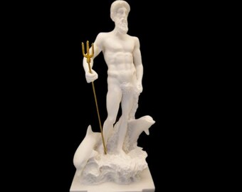 Greek Roman Marble Statue Poseidon God ,Neptune,Sculpture