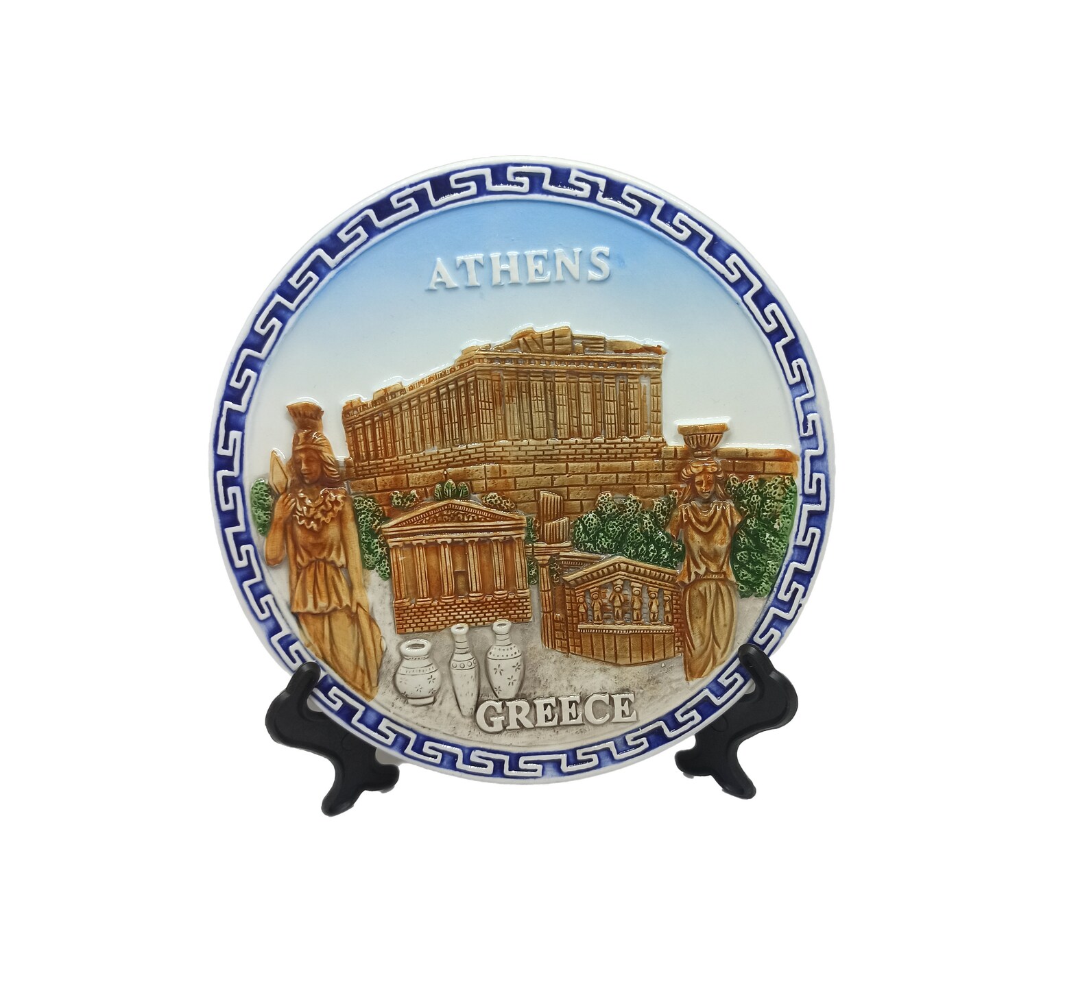 Decorative Wall Plate Athens Greece With Base and Hanger 16cm Etsy