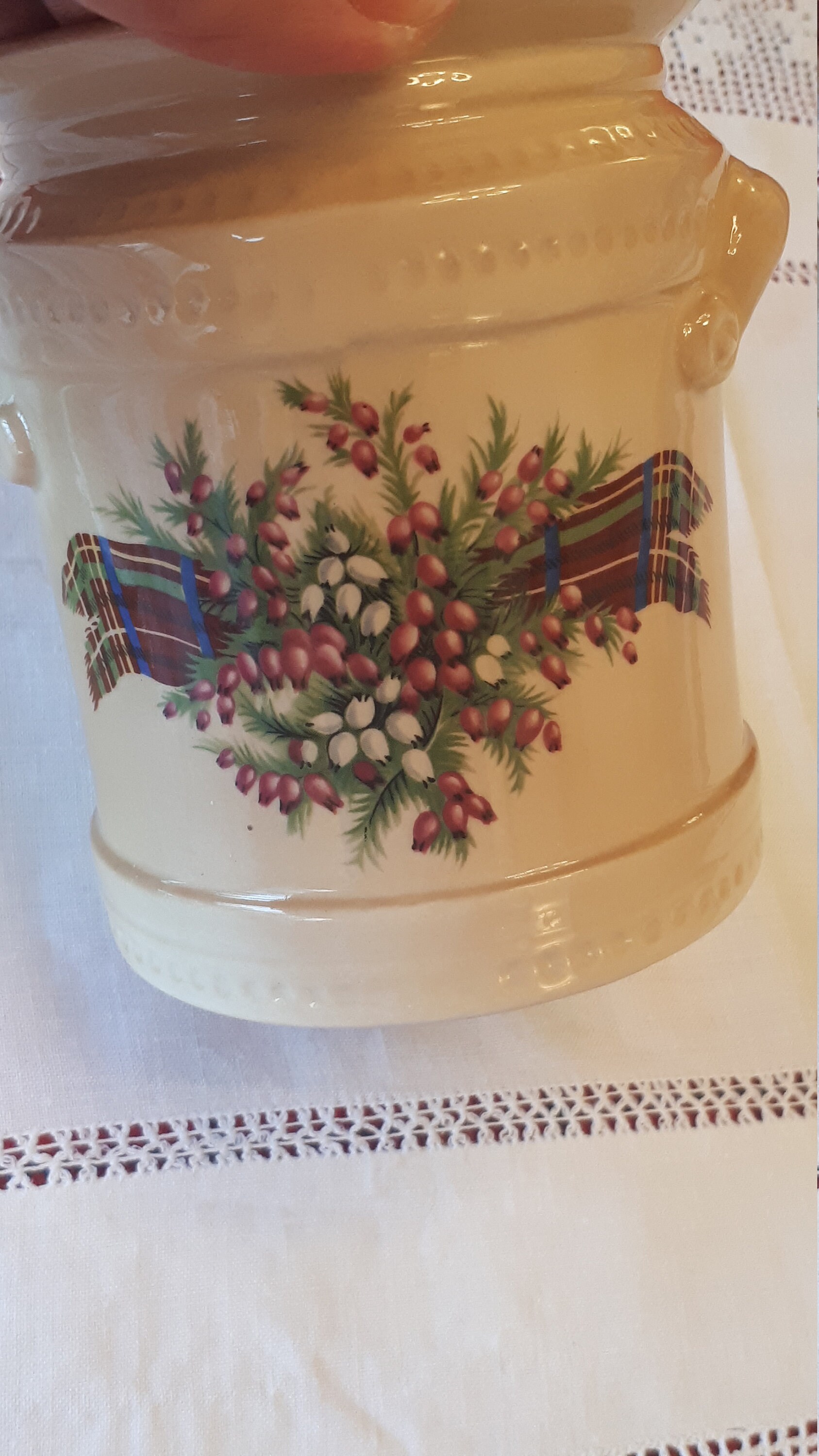 Vintage Clyde Ceramics lidded jar. Scottish themed heather and Etsy
