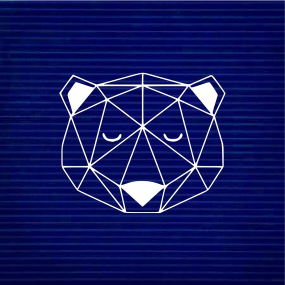 Bear head svg geometric bear head cute bear wall decal Etsy