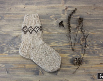 Dog/sheep wool socks. Ecological wool handmade socks. With love from Latvia!