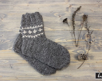 Handmade Wool Socks: Natural Dog and Sheep Wool Blend