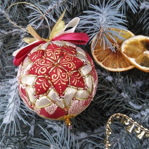 Merry Christmas Patchwork ball ornaments Fir-tree decoration New year gift Christmas toy Kimekomi Hanging toy Home decor Gift for family