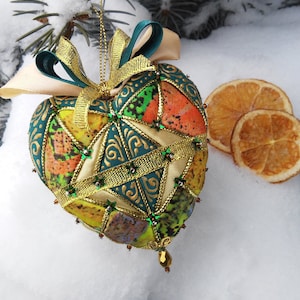 Patchwork ornaments Hanging toy Quilted ornaments Christmas gift Holiday decor Merry Christmas New Year&#39;s ornament Kimekomi Christmas toys