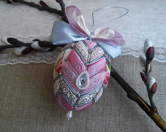 Osterei Dekor gequiltet Osterei Ornamente Osterbaum Hängedeko zu Ostern Vintage Ostereier Ostergeschenk Osterdekoration Frühling Ostern