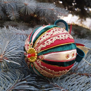 Hanging toy Merry Christmas New year gift Patchwork ball Gift for family New Year's ornament Fir-tree decoration Home decor Christmas toy image 4