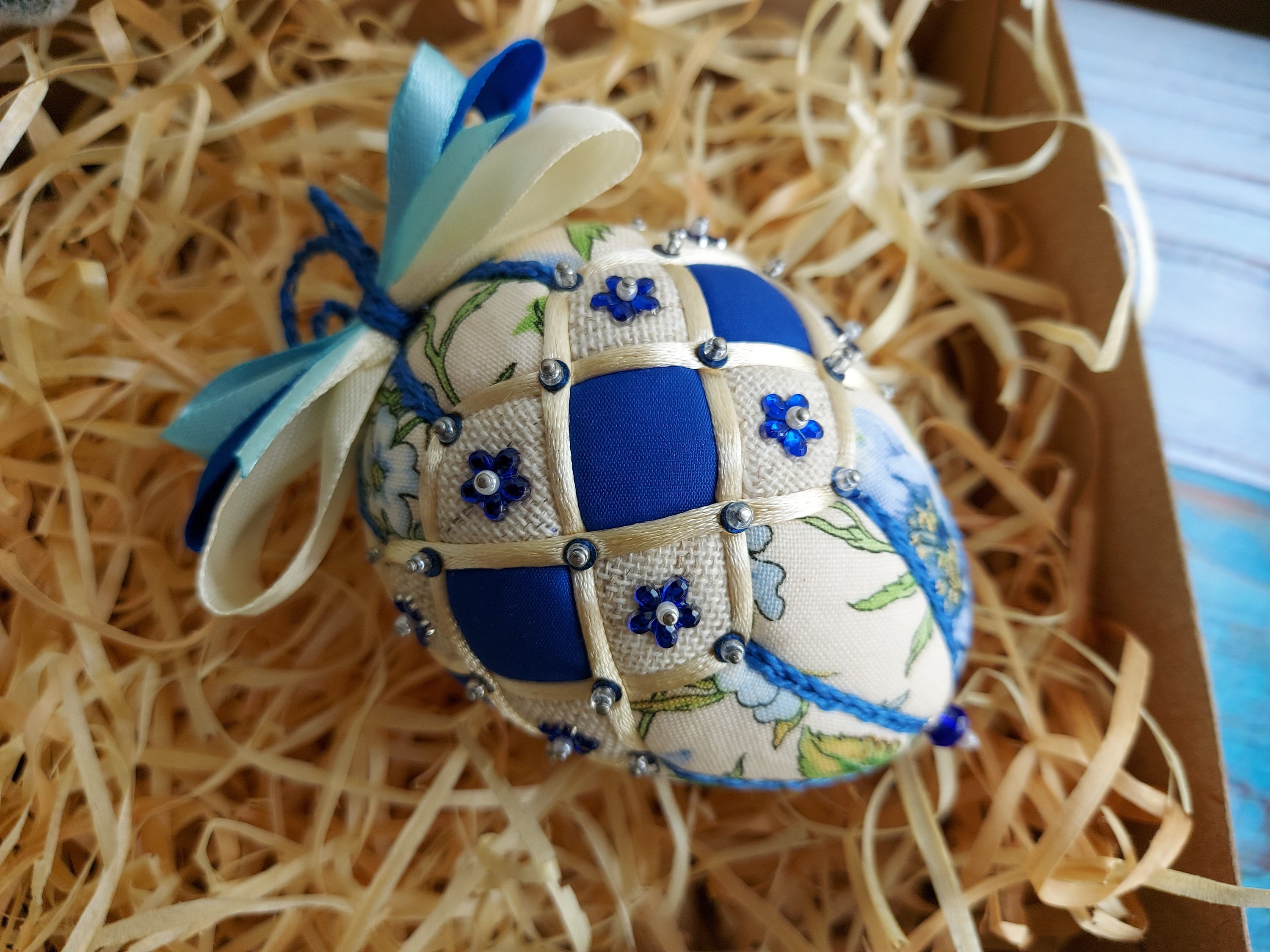 Ostern Stoff Eier Set 2 Stk. Ostern Frühling Deko Quilted | Etsy