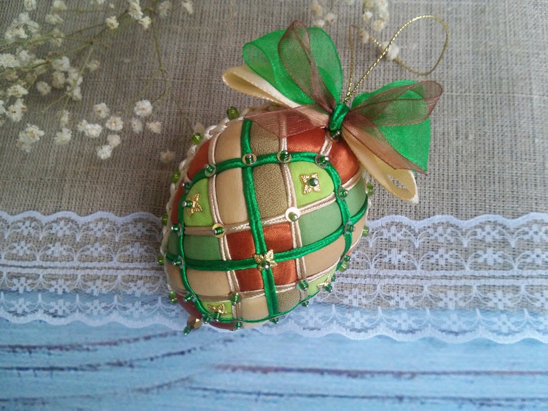 Hanging spring Easter decoration Easter eggs decor Rustic Easter eggs Easter hanging ornament Easter tree decorations Quilted ornaments