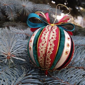 Hanging toy Merry Christmas New year gift Patchwork ball Gift for family New Year's ornament Fir-tree decoration Home decor Christmas toy image 3