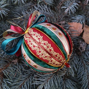 Hanging toy Merry Christmas New year gift Patchwork ball Gift for family New Year's ornament Fir-tree decoration Home decor Christmas toy image 9