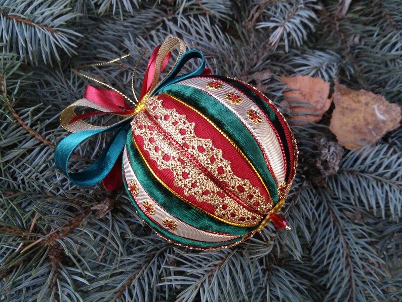 Hanging toy Merry Christmas New year gift Patchwork ball Gift for family New Year's ornament Fir-tree decoration Home decor Christmas toy image 9