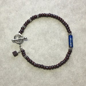 African trade beads and lapis lazuli bracelet