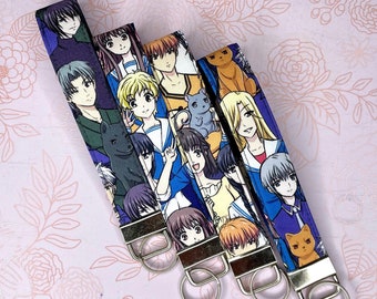 Anime nyckelknippa armband, nyckelhållare, handledssnodd, handgjort armband, nyckelringshållare, snodd