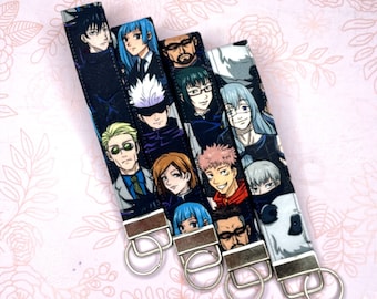 Anime nyckelknippa armband, nyckelhållare, handledssnodd, handgjort armband, nyckelringshållare, snodd