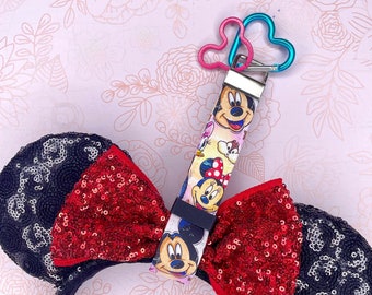 Mickey Mouse, soportes para orejas de ratón, orejas seguras de Disney, soporte para orejas de Mickey Mouse hecho a mano, pulsera/cordón inspirado en Disney, regalos de Disney