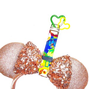Princess & the Frog, Princess Tiana, Mouse Ear Holders, Secure Disney Ears, Handmade Mickey Mouse Ear Holder, Disney Inspired Wristlet