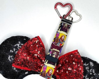 Wandavision, Scarlet Witch, Mouse Ear Holders, Secure Disney Ears, Handmade Mickey Mouse Ear Holder, Disney Inspired Wristlet/Lanyard