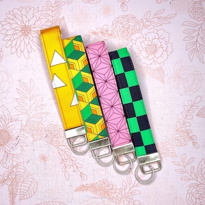Pulsera de llavero anime, soporte de llave, cordón de muñeca, pulsera de pulsera hecha a mano, soporte de llavero, cordón