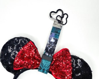 Pantera negra, soportes para orejas de ratón, orejas seguras de Disney, soporte para orejas de Mickey Mouse hecho a mano, pulsera o cordón inspirado en Disney, regalos de Disney