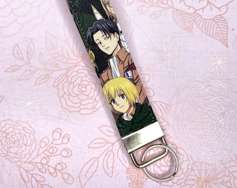 Anime nyckelknippa armband, nyckelhållare, handledssnodd, handgjort armband, nyckelringshållare, snodd