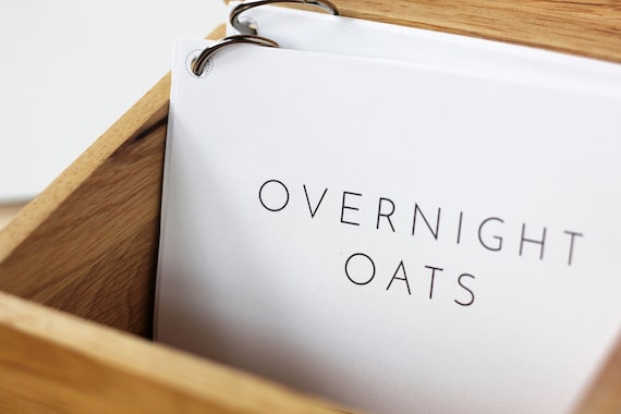 Overnight Oats Recipe Cards: Printable Recipe Cards - Printable Breakfast Recipes | Printable PDF | Recipe Card Download