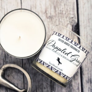 Horse | Dappled Grey | Smokey Tobacco & Bergamot Scented Candle | Horse Gift | Equestrian | Barn Gift | Gift for Her | Horse