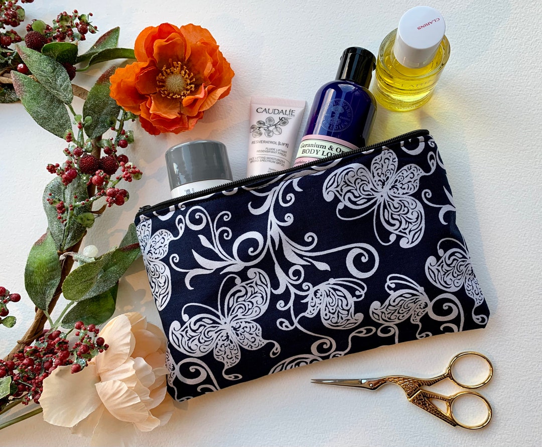 Japanese Butterfly Fabric Zipped Purse. Handcrafted Indigo Etsy