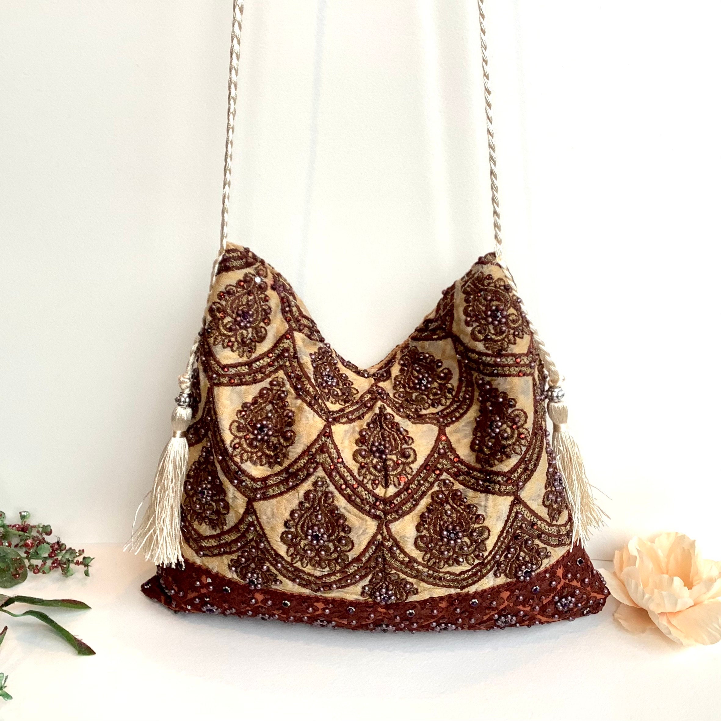 Indian Fancy Look Hand Bag Shoulder Women Boho Bag Suzani Embroidery Tote Purse  Bags