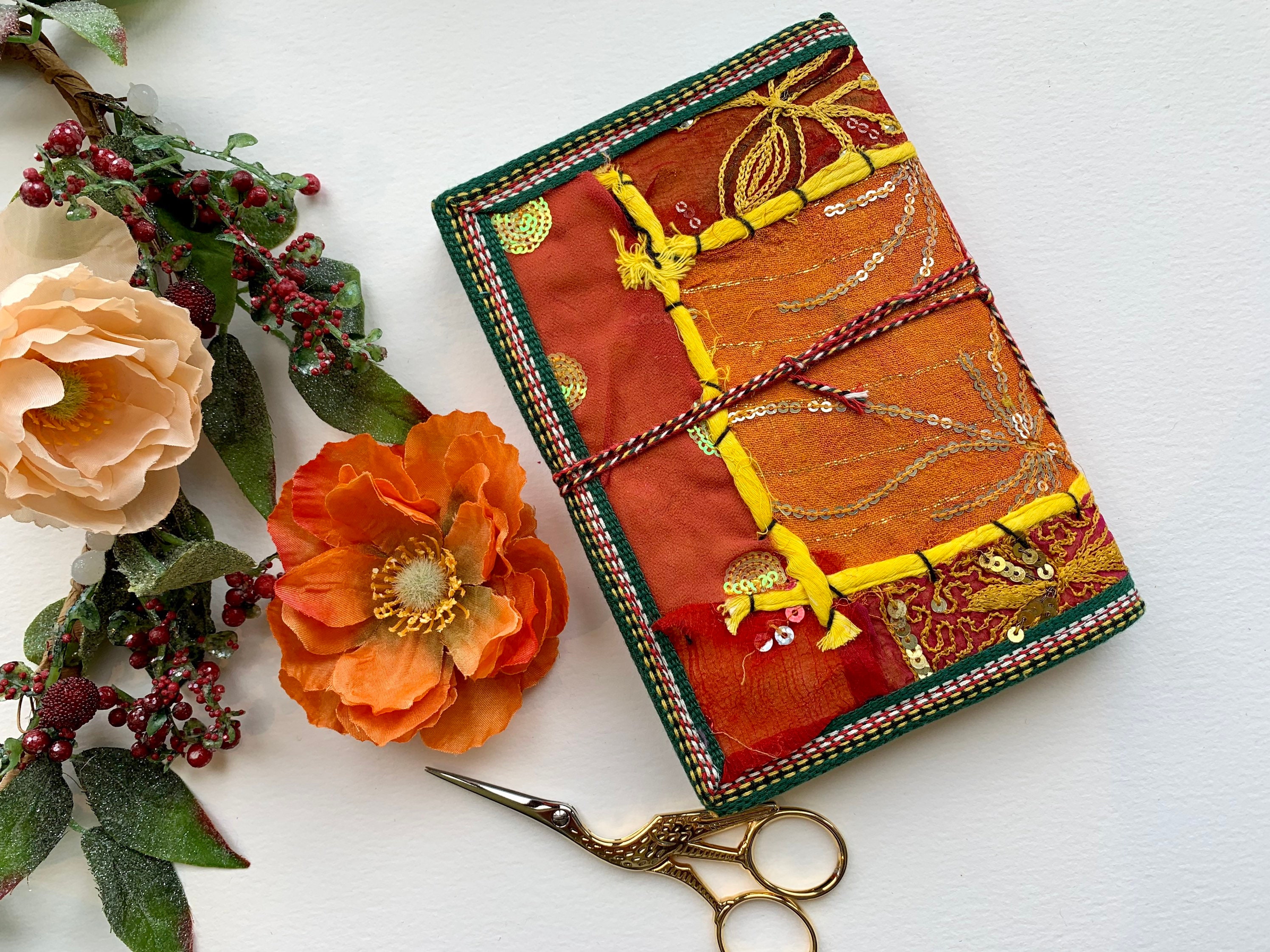 Handmade Sari Journal Sari fabric recycled paper notebook eco Etsy