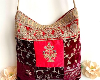 Bolso bandolera único de estilo bohemio con retazos. Bolso de mano estilo bohemio gitano.