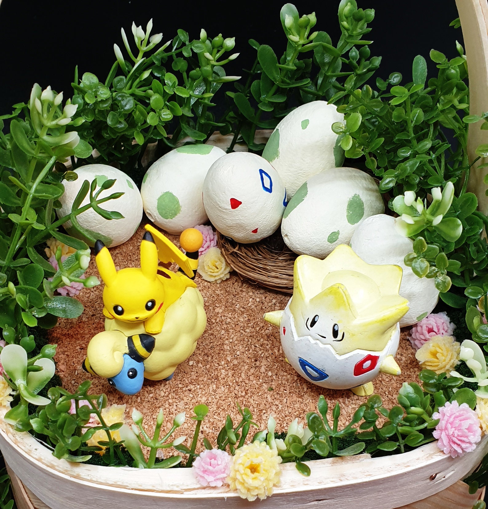 Pokemon Easter/Spring Basket with Togepi Pikachu & Mareep Etsy