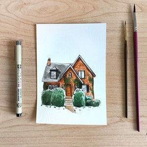 Custom Watercolor House Portrait, Home Portrait, Housewarming gift, First Home, House Illustration, Realtor Gift, Childhood home