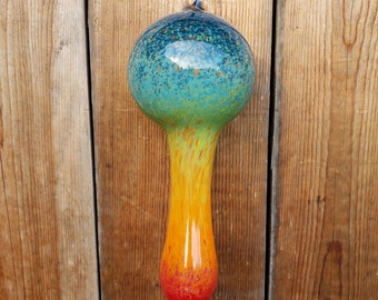 Glass Hummingbird Feeder - Red, Orange, Yellow, Teal, and Blue - Artisan Made