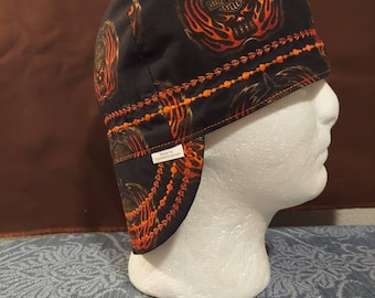 Reversible Harley Davidson Fire Wings/ welders cap/ fitters cap/welding cap.