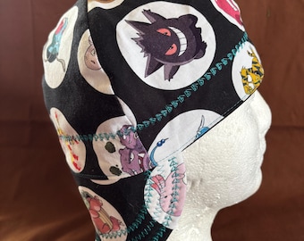 Reversible  Pokémon Black Background / welders cap/ pipefitters cap/ welding cap