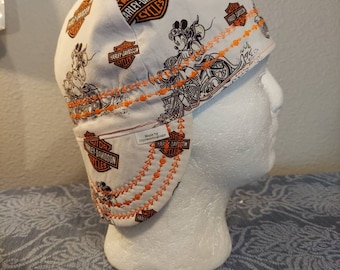 Reversible Harley Davidson Mickey Mouse Rides/ welders cap/ fitters cap/welding cap.
