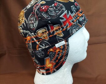 Reversible Harley Davidson Outlaws Riders/ welders cap/ fitters cap/welding cap.