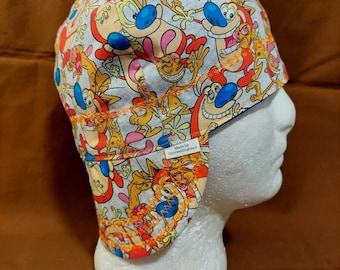 Reversible Ren & Stimpy/ welders cap/ pipefitters cap/welding cap