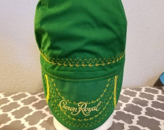 Reversible Crown Royal Green Bill welders cap/ pipfitters cap/welding cap