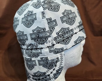 Reversible Harley Davidson White Badge/ welders cap/ pipefitters cap/welding caps