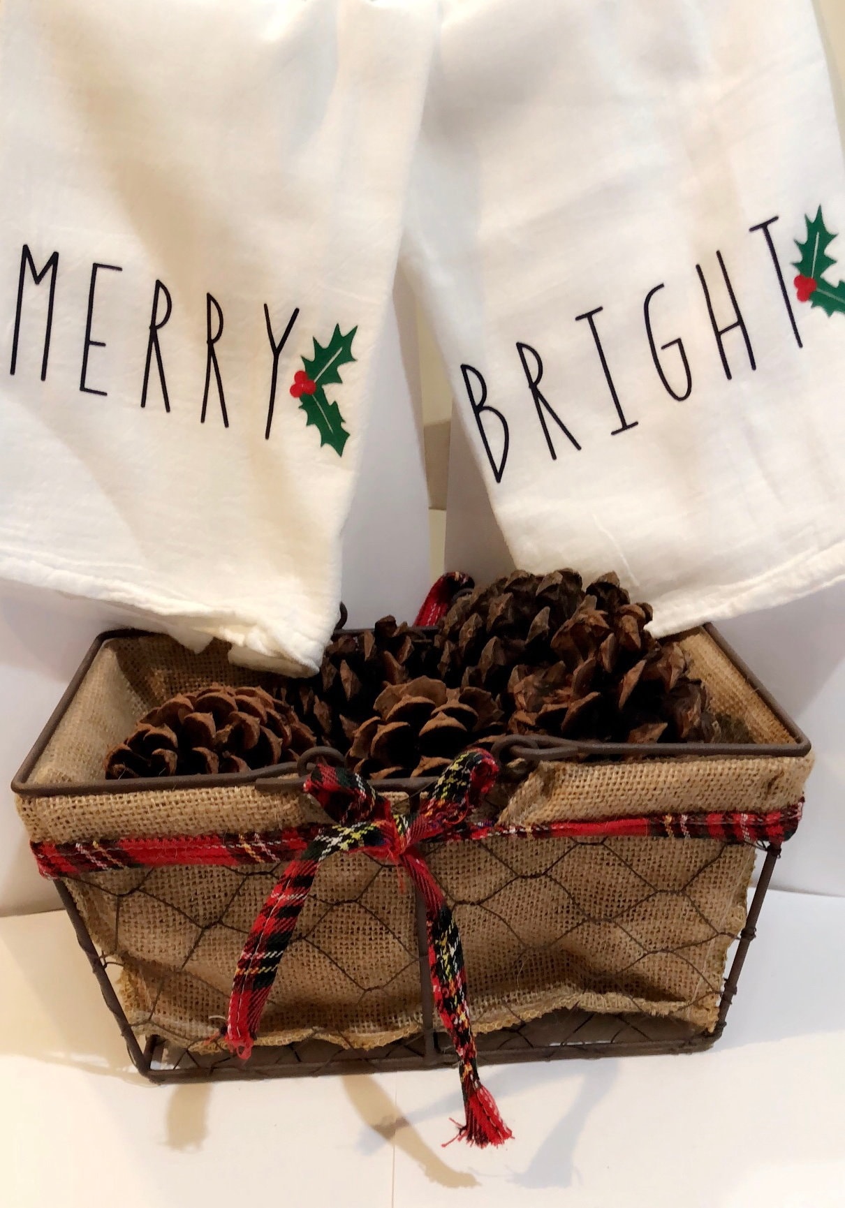Merry and Bright Holiday Hand Towels Etsy