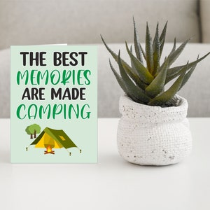 Leuke kaart voor campingliefhebber - Camping memories - blank binnen - verjaardag kerst bedankkaart - vriend houdt van kampeervakanties