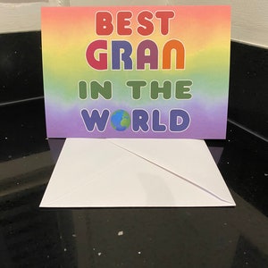 Schöne Karte für Oma - Beste Oma der Welt - innen leer - zum Schreiben, was Sie wollen - Muttertag Geburtstag Weihnachten Danke