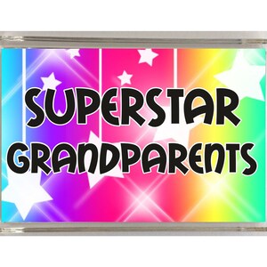 Fun Gift For Grandparents - Superstar - Novelty Fridge Magnet - Great Present For Grandparents - Birthday Christmas